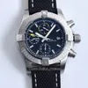 Top Chronograph 43mm A13385101C1X1 C7750 Automatic Mens Watch Steel Case Blue Dial Nylon Leather Strap New Gents Sport Watches 4 Colors