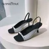 SOPHITINA Women's Sandals Square Open-toe Back Wrap Mature Sexy Fashion Ladies Womens Summer Dress Shoes PO654 210513