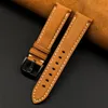 Watch Bands PSTARY 20MM 22MM 24MM Handmade Black Brown Blue Genuine Leather Watchband Frosted Strap Men's Deli22