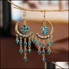 Stud Earrings Jewelry S1466 Bohemian Fashion Vintage Womens Rhinstone Flower Dangle Tassels Drop Delivery 2021 Myz5B