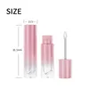 4ml Plastic Lip Gloss Tube Contenitori fai da te Vuoti bottiglie cosmetici Organizzatore di trucco con coperchio rosa rotondo riutilizzabile