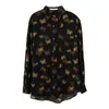 Elegant Butterfly Print Blouse Women's Spring Laple Loose Single Breasted Long Sleeve Shirt Female Tide 5C46 210427