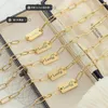 Łańcuch łącza Minar Classic Square Letter Painted Bransoletka dla kobiet dla kobiet ze stali nierdzewnej Złote Hollow Branselet Bracelets Jewelry Fawn22
