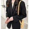 Kvinnors kostymer Blazers 2022 Spring Autumn Vintage Loose Women Casual Temperament Jacket For Ladies Fashionable Chic V-Neck Blazer