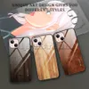 Handyhüllen Holzmaserung Glas Anti-Drop-Handyhülle für iPhone 13 12 11 und weitere Modelle