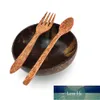 Superior Coconut Wood Bowl Wooden Spoon and Fork Set Polished by Organic Coconut Oil Natural Coco Nuts Bowls Kitchen 0 Waste3138028
