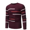 Męska jesienna dorywczo okrągła szyja pasiasty pulower dla mężczyzn, zaprojektowanych dla nastolatków, sweter dorywczo dorywczo dzianiny 211018