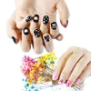 Naf012 24 pcs colorido arco-íris coração acrílico dicas de unhas completas tampa Atacado pressionada em unhas personalizadas com cola manicure ferramentas