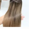 2 6 Estensioni dei capelli umani Balayage evidenzia i capelli umani marrone scuro fascio di capelli vergini brasiliani Fine spessa 100 grammi One SE7559473