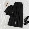 2021 Autumn Two Piece Set Women Summer Korean Short Sleeve Shirt Wonen Clothing Matching Sets Sweat Suits Lounge Wear Pants Top Y0702