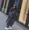 Winter Long Coat Women Rex rabbit fur Thick Warm Fluffy Oversized Hooded Coats Overcoat Female Loose Plush Jackets Outerwear