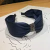 Bandeau coréen avec nœud en diamant et cristal strass, pour bande en Satin solide, accessoires pour femmes, lunette de Boutique, cerceau pour cheveux