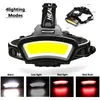 Head Lamp USB Rechargeable LED Headlamp Headlight Wide Angle COB Head Lantern Light for Outdoor Camping Hiking