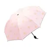 접는 2019 새로운 바람 저항 우산 남성 여성 럭셔리 로맨틱 벚꽃 큰 windproof 우산 블랙 코팅 8Ribs 파라솔