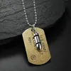 Stainless Steel Vintage Gold Us Army Pendant Necklace Jewelry Men Punk Rock Gift With Chain For Him Chains