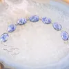 Chaîne à maillons Bijoux faits à la main Bracelet pour femmes Ovale CAB Cabochon Perles Naturel Bleu Sodalite Réglable 7.5 "-9" 1 Pcs H871 Fawn22