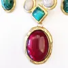 Chokers Colliers de d￩claration en pierre multi-g￩om￩trique baroque pour femmes Boh￪me bijoux color￩ Crystal Collier femelle Bijoux 2021