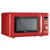 Utensilios De Cocina Rojo 20L 0.7cuft Retro Con Pantalla Mango Dorado Microondas Cocina Comedor Bar