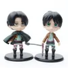 6pcs Set Anime Attack sur Titan Figure Toy Eren Jager Mikasa Ackerman Armin Arlert Eren Mini Mode Model Doll 10cm pour les enfants Gift Y1229264122