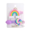 Baby Girls Barrettes Lollipop Wolkenform Regenbogen Clips Haarnadeln Kleinkind bunte Haargräse Kinder verpackt Sicherheit BB Clip Kinder HA3738572