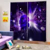 Vorhang Vorhänge Lila 3D Fantasy Rose Vorhänge Für Wohnzimmer Schlafzimmer Coole Schönheit Stadt Druck KTV El Cortinas