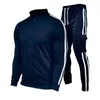 Zipper Trainingspak Mannen Set Sporting 2 Stuks Sweatsuit Mannen Kleding Gedrukt Hoodie Hoodies Jas Broek Track Past Male Size M-XXL 210720