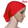 Feminino macio moda colorido muçulmano conforto interior hijab bonés islâmico sob lenço chapéus 9 cores bandanas4905326