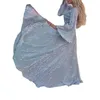 Sukienki swobodne 2022 Fash/zima srebrna sukienka w stylu dekolt, długie spódnica duża umieszczenie prosta seksowna druhna ślubna