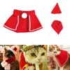 Pet Dog Cat Scarf Cap Cloak Headband Set Gifts Christmas Party Winter Clothes AIA99 Costumes