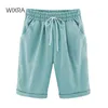 Wixra Women's Lace-up Shorts Fickor Hög midja Solid Casual Streetwear 2020 Summer Women Plus Size Y220311