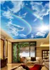 Niestandardowe zdjęcie tapety 3D Zenith Mural moda Modern Rainbow, niebieskie niebo i białe chmury sufit Fresco Malownicze papierowe papiery ścienne Dekoracja domu