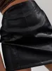 Юбки Искусственная искусственная кожаная юбка женская сплошная прямая молния осень 2021 уличная одежда тощая высокая талия винтажная женщина