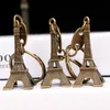 Porte-clés design Vintage Tour Eiffel Porte-clés estampillé Paris France Tour pendentif porte-clés cadeaux Mode Or Ruban Bronze