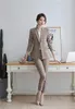 Damskie garnitury Blazers Formalne kobiety biznesu z kurtkami i spodnie ołówek jednolite style damskie prace biurowe nosić kobiece spodnie spodnie
