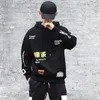 中国の街路壁のレモンティープリントパーカーヒップホップの男性冬のフリースプルオーバーカジュアルフード付きスウェットトップスの原宿服210819