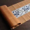 Natuurlijke Bamboe Tafel Runner Handgemaakte Vintage Thee Cup Mat Placemat Japanse Vlag Home Cafe Restaurant Decoratie Onderzetters 210628