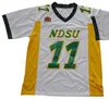 Chen37 NDSU Bison Football Carson Wentz Trikot grün gelb weiß genäht North Dakota State College Uniformen Universität