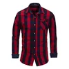 Fredd Marshall Casual Shirt Män Plaid Male Shirts Slim Fit Långärmad Plaid Cuff Märkedräktskjorta Camisa Masculina 3XL FM155 210527