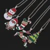 Trendy Kerstdecoratie Aankomst Leuke Xmas Tree Santa Claus Snowman Hanger Ketting Voor Vrouwen Meisjes Mode Sieraden Kettingen