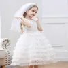 Robe de fille de fleur enfants es pour filles paillettes gâteau robe de bal fête de mariage princesse enfants vêtements E7162 210610