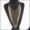 Tennis, Graduated & Pendants Jewelryexaggerated Spike Necklace Fashion Collares Jewelry Style Vintage Necklaces Rivet Long Tassel Punk Aesso