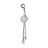 Surgical Steel Crystal Zircon Belly Button Rings Round Drop Dangle Nombril Ombligo Ring For Women Men Body Jewelry