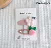 Hair Accessories 4/6pcs/Pack Leaf Ball Fruit Kids Hairpins Hairclips Knitting Wool Flowers Clips Girls Flower Headwear