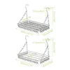 Balcony Folding Shoe Drying Rack Clothes Airer Stainless Steel Laundry Hook Clip D0AD Hangers & Racks