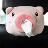 Auto tissue box cases pluche speelgoed dieren creatieve schattige mooie cartoon zachte servet weefsels papier houder styling draagbare papieren pakket case voor thuiskantoor