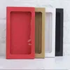 Boîte d'emballage en carton Kraft pour téléphone, 25 pièces, boîte à tiroir en papier rouge/blanc/marron/noir avec fenêtre transparente H1231