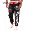 Męskie spodnie Weat Hip Hop Joggers Cargo Mężczyźni Casual Moda Drukowanie Spodnie Streetwear Pantalones Hombre 210715