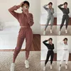 Solida Tracksuit Women Two Piece Set Spring Clothes Zipper Crop Top and Pants Sweat Suit Casual Women's Sets Outfit Jogging Femme Y0625