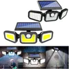 LED LED Solar Light في الهواء الطلق مصباح شمسي يعمل بالشمس 3 أوضاع مستشعر حركة PIR لزخارف حديقة الجدار شارع الشارع