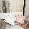 Kvällsäckar Handväskor Modig Purses Transparent Daisy Pattern Axel Bag Chain Strap Color Block Sachels Composite Tote